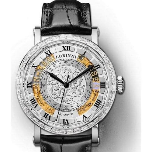 Watches for mens,automatic watch men LOBINNI mens luxury mechanical wristwatches waterproof Switzerland clock relogio sapphire