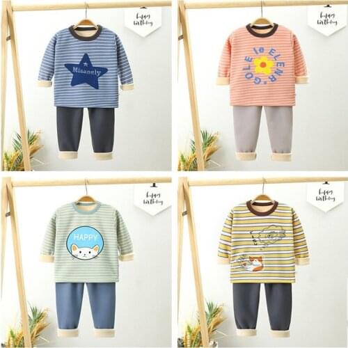 Kids Sleepwear Baby Girl Winter Cotton Sets Boys Homewear Pajamas Children Pyjamas Kids Nightwear Unisex Baby Thermal Underwear