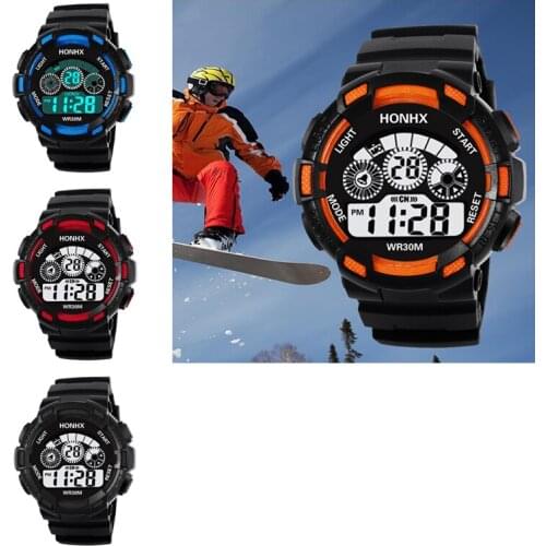 Childrens watch boy life-saving waterproof digital led sports watch childrens alarm date watch gift mens digital sports watch