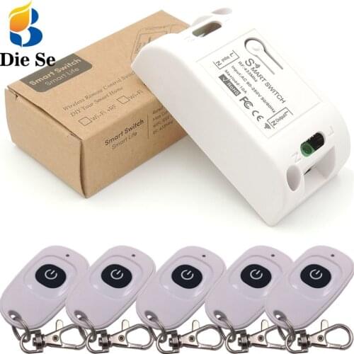 DieSe 433Mhz Universal Wireless Remote Control AC 220V 10A 1CH RF Relay Receiver and transmitter Smart Lighting Controller DIY