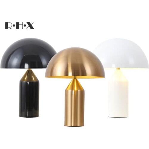Europe Wind Desk Lamp A Living Room Study Bedroom Bedside Originality Personality Light Luxury Iron Art Mushroom Desk Lamp