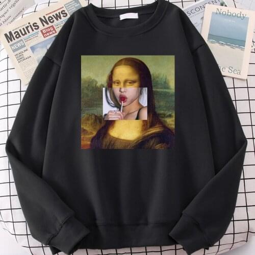 Mona Lisa Painting Artistic Oil Hoodies Casual Loose Tracksuits Vintage Funny Sweatshirt Mens Comfortable Oversize Male Clothing