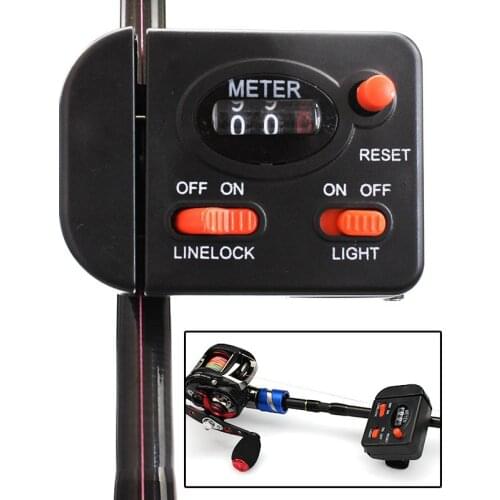 Fishing Line Length Counter Digital Display Fishing Line Depth Finder With Light Clip On Rod Professional Fishing Tackle 1PC