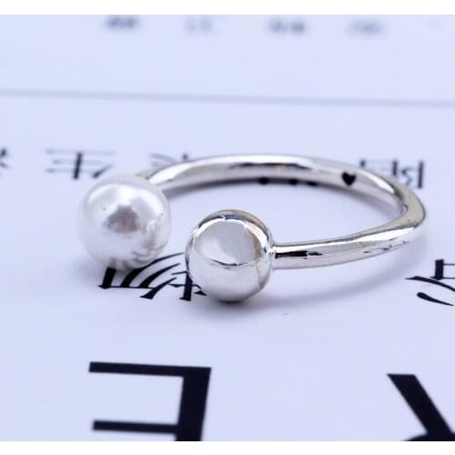 2019 Fashion 925 Sterling Silver Contemporary Pearl Ring For Women Resizable Wedding Engagement Rings DropShipping