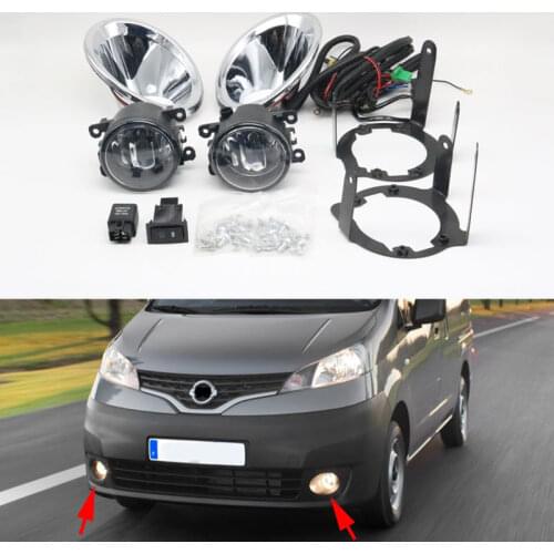 Front Bumper Fog Light Lamp Set Wiring Harness Switch Cover Hood Kit Set For Nissan NV200 2010 2011 2012 2013 2014