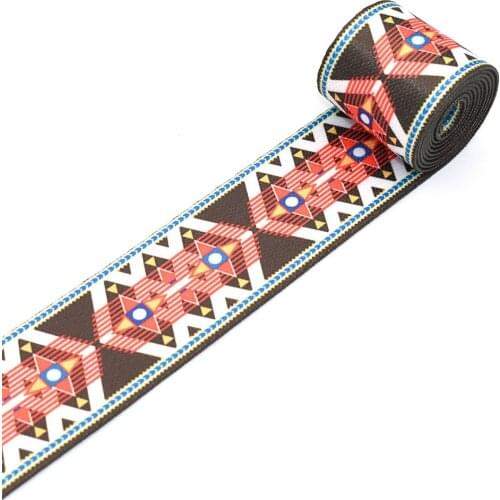 1.5"Geometric Pattern Webbing Ribbon Knit Tape Ribbon Webbing Belt Multi-colored Ribbon for Bag Craft Accessories Textile Sewing