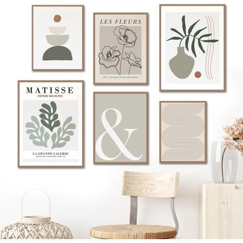 Matisse Plant Flower Abstract Lines Quote Wall Art Canvas Painting Nordic Posters And Prints Wall Pictures For Living Room Decor