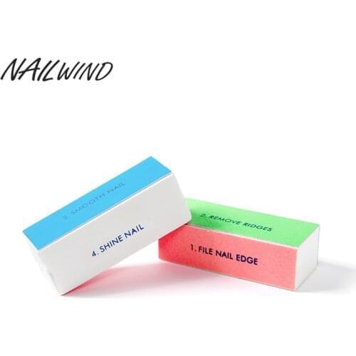 NAILWIND 1pc Colorful 4 Way Use Nail Treatment Manicure Sponge Gel Nail Art Manicure Polishing Block Sanding Nail Art Sponge DIY