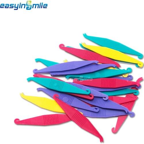 100Pcs EASYINSMILE Dental Orthodontic Elastic Placer Disposable Elastic Rubber Band Placers for Braces Assorted Color