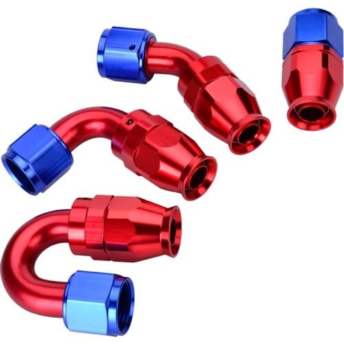 10 AN Aluminum Fitting Adapter 0/45/90/180 Degree Oil / Fuel / Swivel Reusable Hoes End Fit Oil Hose Car Styling