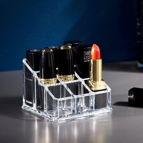 Transparent Makeup Organizer Cosmetic Lipstick Nail Polish Makeup Brush Holder Display Boxes Women Moisturizing Lipstick Case