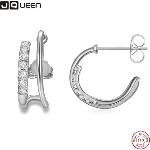 925 Silver Diamond-encrusted Zircon Earrings Ear Studs for Wedding Engagement Party