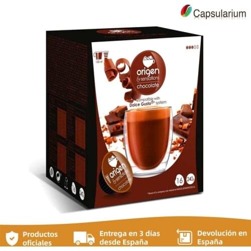 Chocolate drink origin Sensations. 16 chocolate capsules compatible with Nespresso Dolce Gusto - Capsularium coffee maker