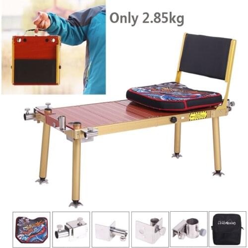 Folded Aluminum fishing chair New ultra light mini fishing platform multi-function thick portable pocket fishing platform