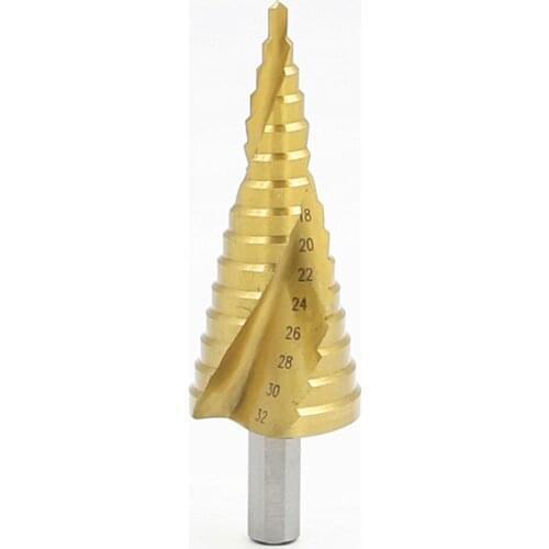 HSS Step Drill Bits 4mm-32mm Spiral Groove Power Tools Triangular Handle Wholesale Price 15 Steps Metal Drilling Titanium