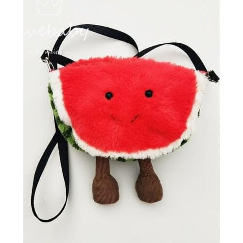 Avocado plush toy shoulder bag fruit series childrens backpack pineapple watermelon cherry doll Liuyi gift