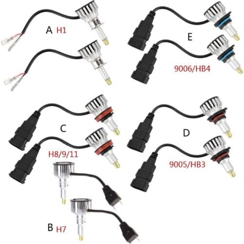 2020 New H1/H7/H8 H9 H11/9005/9006 LED Car Headlights Bulbs 24LED 120W Bulbs 6500K 360 Degree Illumination Car Headlight