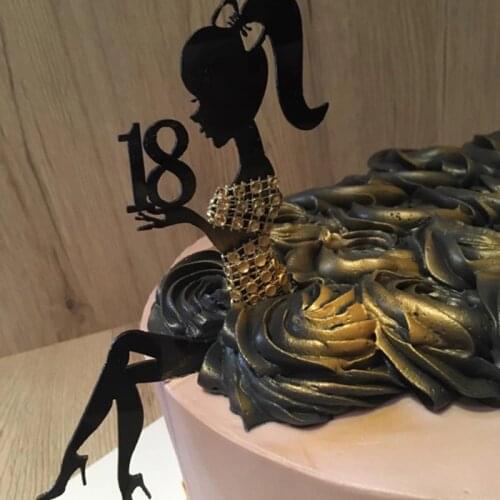 Acrylic High Heels Lady Birthday Cake Topper 16 18 21th Birthday Cupcake Toppers for Girls Birthday Cake Topper Party Supplies