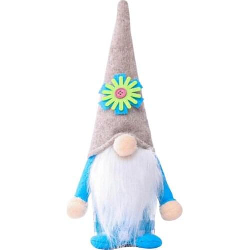 Creative Flower Faceless Doll Ornaments Festival Party Gift Boys Girls Decor Blue Red Home Deocr