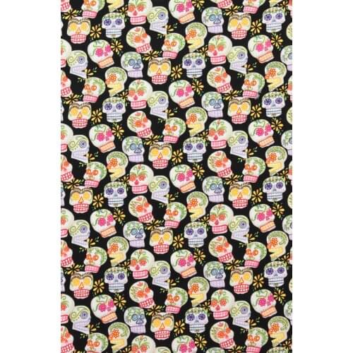 Skeleton design vintage fabric Retro style fabric Calico Printed cotton fabric for DIY Bag 1 order=50cm*140cm