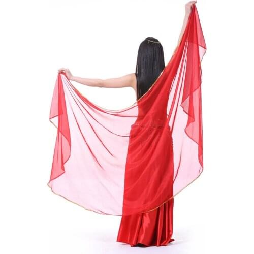 Belly Dance Accessories Women Veils Chiffon Scarf Light Shawl Veil Silk Semicircle Hand Thrown Suit Dance Performance Costume