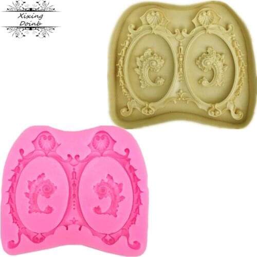 1Pcs European photo frame shape silicone soft candy mold cake decorating tool candy chocolate Soft Candy Mold