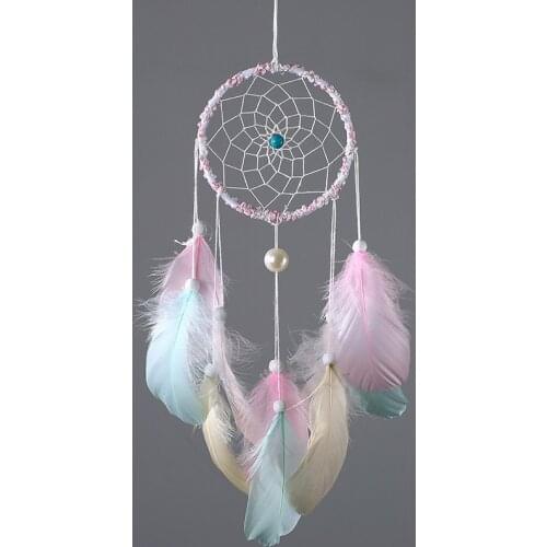 1xSet DIY Crochet Feather Dream Catcher Kit Hanging Decoration Home Wall Ornament Set