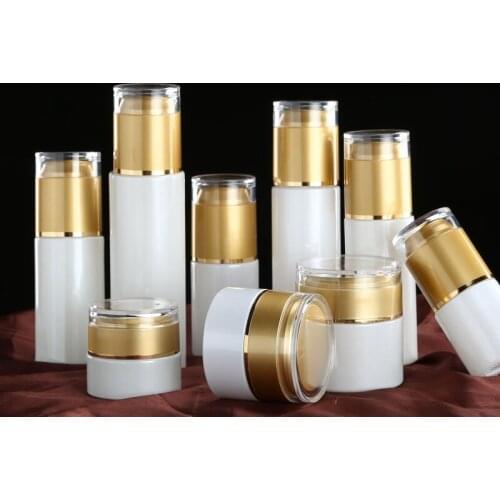 20g 30g 50g 80ml 60ml 50ml 40ml Essence Jar Spray Bottle High Quality Acrylic Empty Bottle Pearl White Glass Bottle Cream Jar