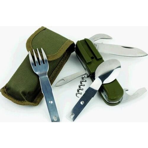 2016 Combination of Stainless steel folding portable multi-functional outdoor camping knife and fork spoon tableware A B tyle