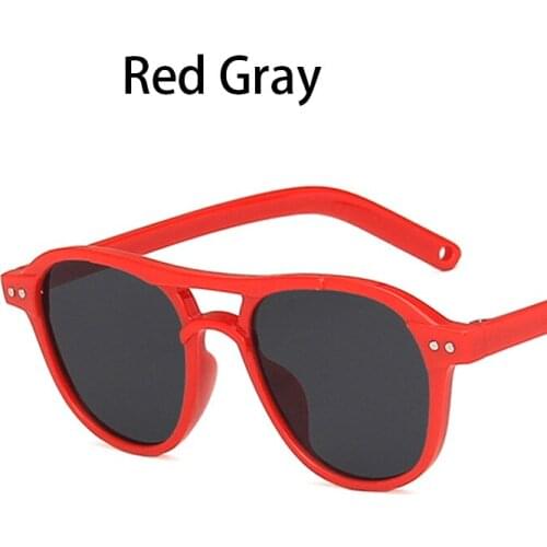 2021 Double Beam Brand Glasses Boys Girls New Fashion Personality Sunglasses Kids Baby Round Child Sun Glasses Sport GoggleUV400