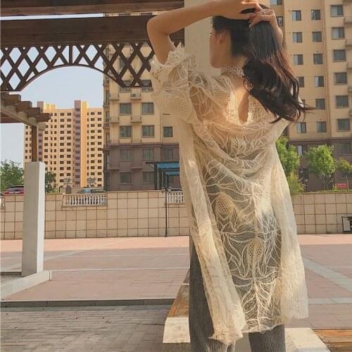 2021 Retro Printed Half Sleeve Chiffon Cardigan Kimono Boho Fringed Tassels Bikini Cover Up Ankle Length Cape Beach Swimsuit