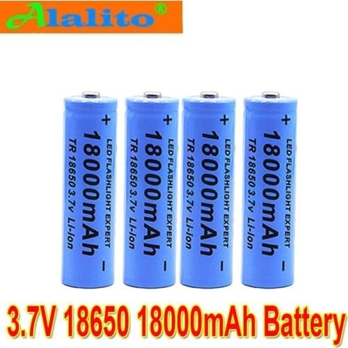 Alalito 3.7V 18650 18000mAh Rechargeable Battery High Capacity Li-ion Rechargeable Battery For Flashlight Torch headlamp Battery