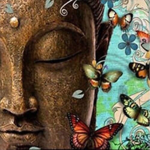 Butterfly Buddha Head Diamond Painting Round Full Drill Nouveaute DIY Mosaic Embroidery Cross Stitch Religion Portrait Pattern