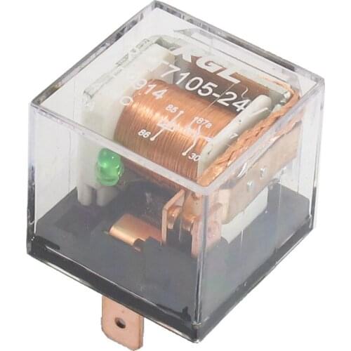 DC 24V 80A 1NO 1NC SPDT 5 Pins Green Indicator Light Automotive Truck Car Relay