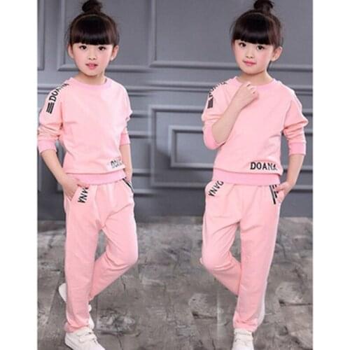 Girls Clothes Autumn Spring Long Sleeve Shirts + Pants Suits Sports Childrens Clothing Sets Teen Kids Clothes 6 8 9 10 12 Year