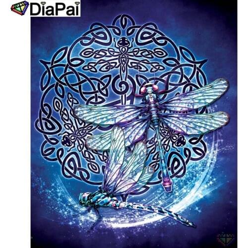 DIAPAI 5D DIY Diamond Painting 100% Full Square/Round Drill "Animal dragonfly" Diamond Embroidery Cross Stitch 3D Decor A21739
