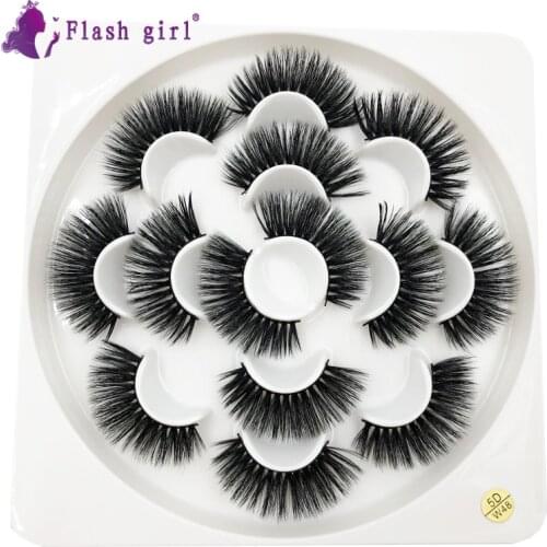 Flash Girl 7 Pairs Beautier Bulk Multi-Pack Fake Eyelash W Series Makeup Whole Sale Eyelashes