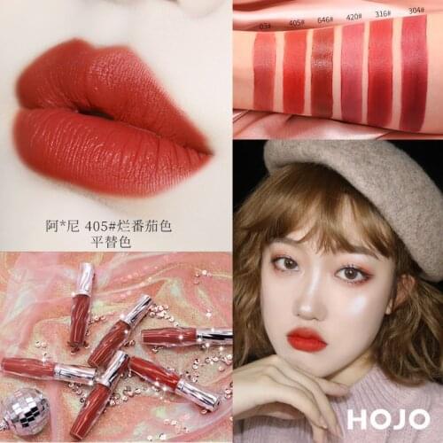 Hojo velvet matte lip tint 6 colors pumpkin sexy red lip cream waterproof long lasting moisturizing lipstick tattoo BN138