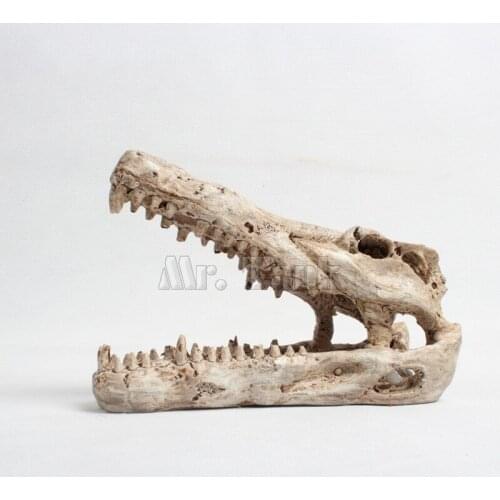 Mr.Tank Simulation Crocodile Skull Ornament Amphibians & Reptiles House Decoration Snake Turtle Lizard Hole Escape Hiding Cave