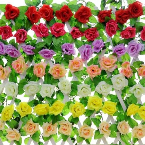 Artificial Plant Flowers Vine Silk Rose Fake Flowers Home Decor Party Garden Wedding Mariage Home Decoration Salon Accessories