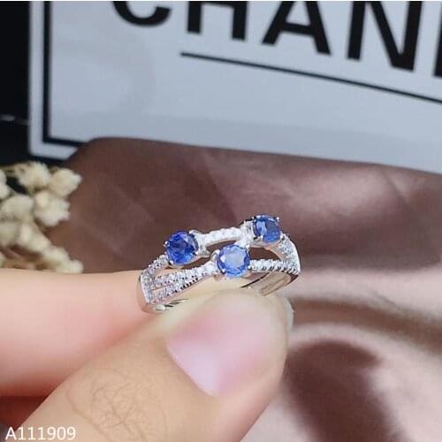 KJJEAXCMY boutique jewelry 925 sterling silver inlaid Natural sapphire ring female models support detection beauty