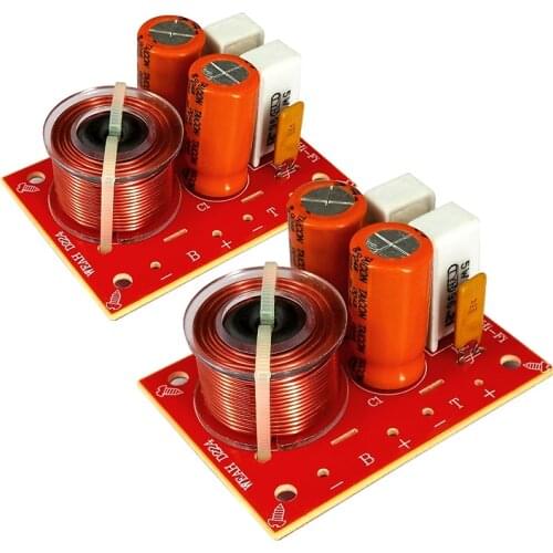 2PCS 2 Way Speaker Frequency Divider 4Ohm-8Ohm 80W Crossover Board Treble Bass Crossover Divider 48Hz-20KHz Frequency Response