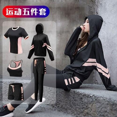 Two Piece Set Women Yoga Sportswear Womens Summer High Red Fashion Running Yoga Clothes Conjuntos De Mujer Ensemble Femme