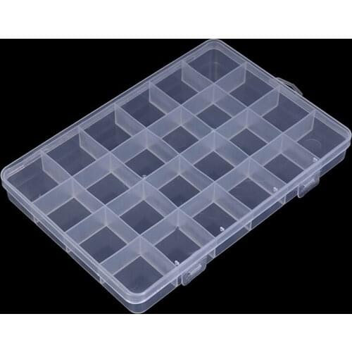 24 Grid Fixed Empty Box Storage Box Jewelry Storage Container Technology Portable Storage Box Storage Cleaning Tools