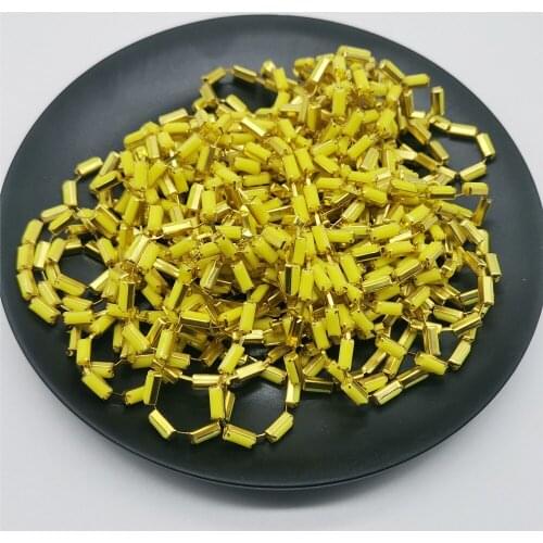 Rhinestone Cup Chain 3x7MM Yellow Strass Tape 1Meter Sew On Resin Belt Wedding Accessories Crystal Strips Rhinestones Crafts
