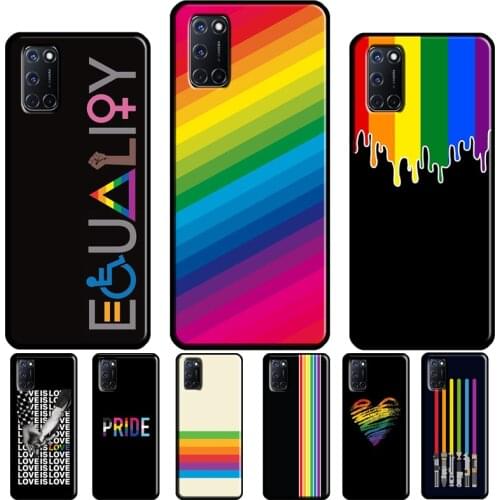 LGBT Gay Pride Rainbow Flag For OPPO A52 A72 A92 A83 A91 A5 A9 A31 A53 2020 Reno 4 Pro 2 Z A3S A5S A1K F5 Phone Case