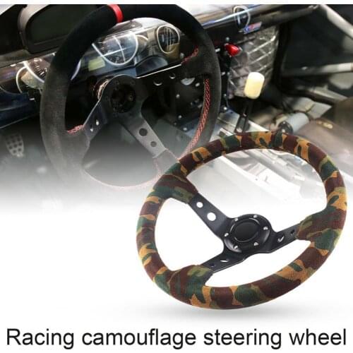 50% Hot Sales Car Steering Wheel Universal Slip-Resistant 14inch 350mm Deep Drifting Sport Steering Wheel for Racing