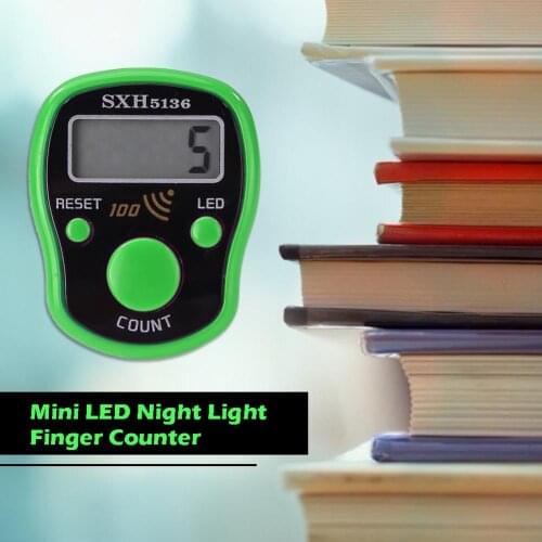 Mini Hand Finger Counter LCD Electronic Digital Tally Counter Stitch Marker Row No Data Loss in Sleep Mode with Night Light