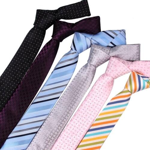 Striped Neck Ties for Men 5cm Width Skinny Neckties For Wedding Suits Polyester Gravatas Business Corbatas Plaid Men Ties