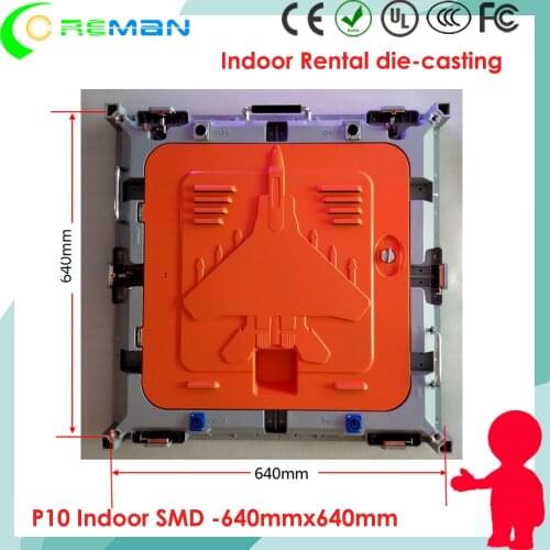 Low cheap price lightweight p10 led dislay rental indoor outdoor / 640x640 die casting cabinet p10 rental